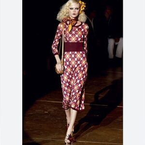 2011 Marc Jacobs Silk Geometric Sweater Dress